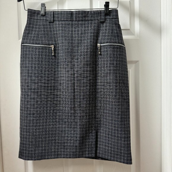 Yessica C&A plaid skirt with zipper details and lined, UK size 14/Euro 40/ US 10 - Picture 1 of 10